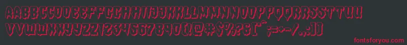 フォントHemogoblin3D – 黒い背景に赤い文字