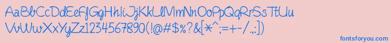 FinelinerScript Font – Blue Fonts on Pink Background