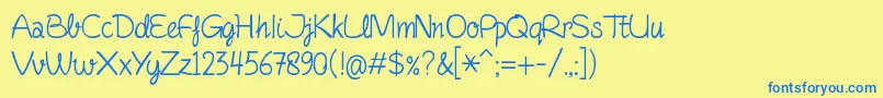 FinelinerScript Font – Blue Fonts on Yellow Background