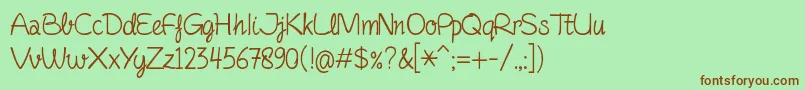 fuente FinelinerScript – Fuentes Marrones Sobre Fondo Verde