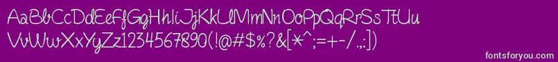 fuente FinelinerScript – Fuentes Verdes Sobre Fondo Morado