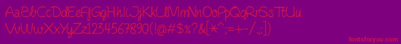 FinelinerScript Font – Red Fonts on Purple Background