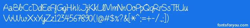 Fonte FinelinerScript – fontes brancas em um fundo azul