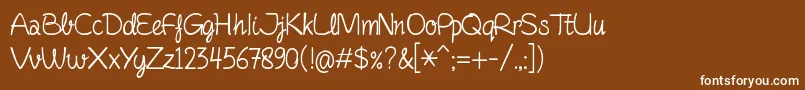 フォントFinelinerScript – 茶色の背景に白い文字