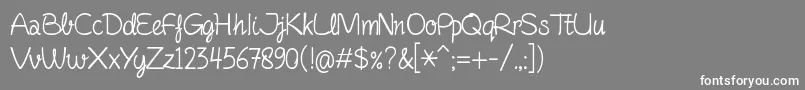 フォントFinelinerScript – 灰色の背景に白い文字