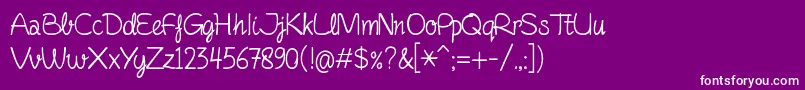 Fonte FinelinerScript – fontes brancas em um fundo violeta