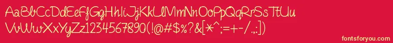 FinelinerScript Font – Yellow Fonts on Red Background