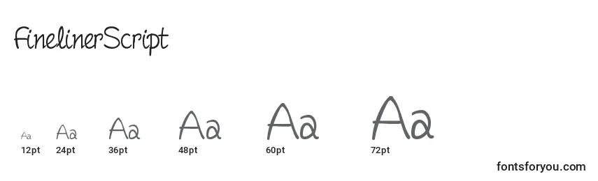 FinelinerScript Font Sizes