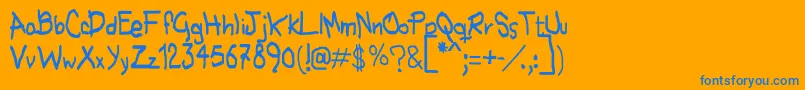 Nohubotiempo Font – Blue Fonts on Orange Background