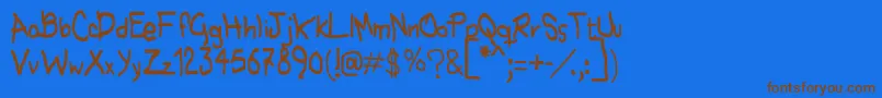 Nohubotiempo Font – Brown Fonts on Blue Background