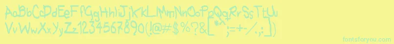 Nohubotiempo Font – Green Fonts on Yellow Background