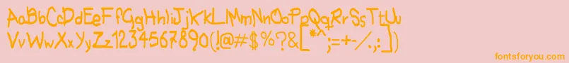 Nohubotiempo Font – Orange Fonts on Pink Background