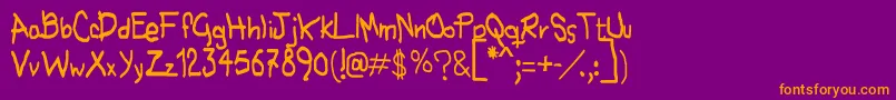 Nohubotiempo Font – Orange Fonts on Purple Background