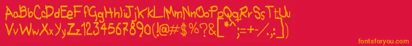 Nohubotiempo Font – Orange Fonts on Red Background