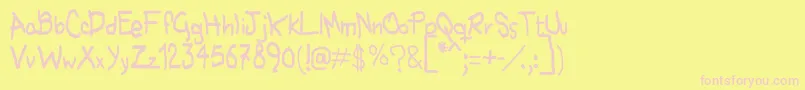 Nohubotiempo-Schriftart – Rosa Schriften auf gelbem Hintergrund