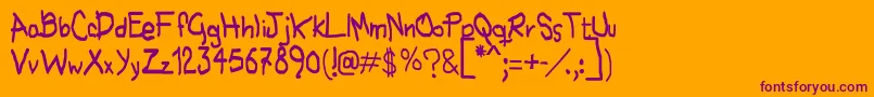 Nohubotiempo-Schriftart – Violette Schriften auf orangefarbenem Hintergrund