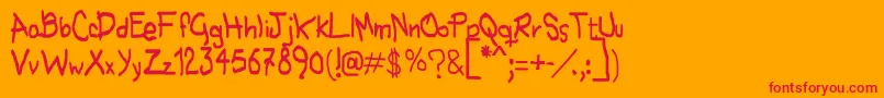 Nohubotiempo Font – Red Fonts on Orange Background