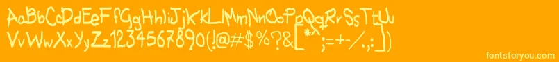 Nohubotiempo Font – Yellow Fonts on Orange Background