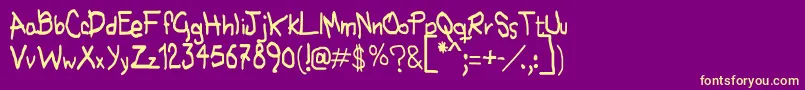 Nohubotiempo Font – Yellow Fonts on Purple Background