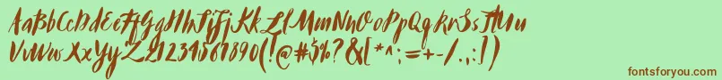 Buffy Font – Brown Fonts on Green Background