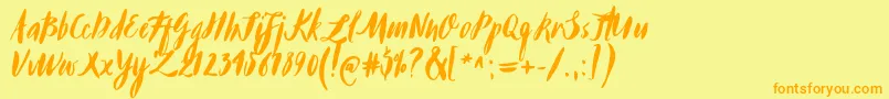 Buffy Font – Orange Fonts on Yellow Background
