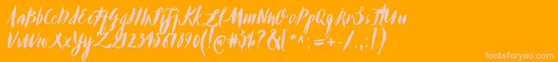 Buffy Font – Pink Fonts on Orange Background