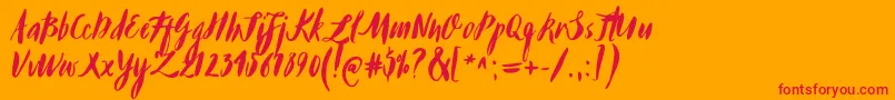 Buffy Font – Red Fonts on Orange Background