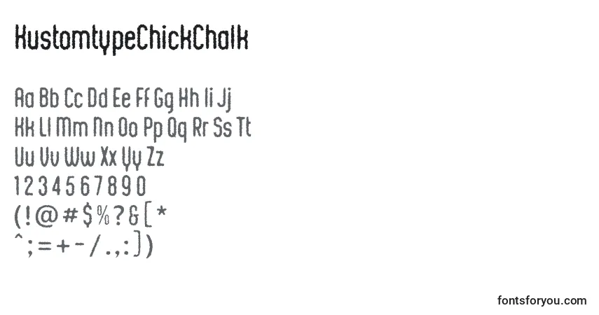 Шрифт KustomtypeChickChalk – алфавит, цифры, специальные символы