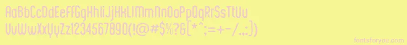 KustomtypeChickChalk-fontti – vaaleanpunaiset fontit keltaisella taustalla