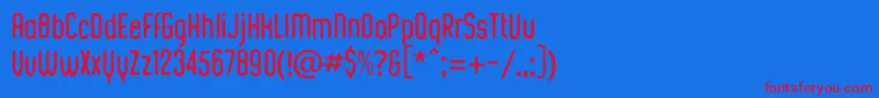 KustomtypeChickChalk-fontti – punaiset fontit sinisellä taustalla