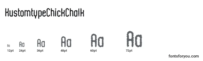 Размеры шрифта KustomtypeChickChalk