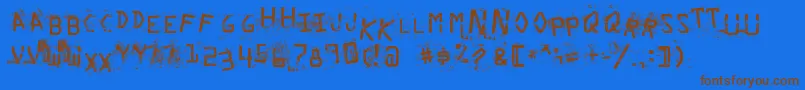 Weitere Informationen zur StaubigesVergnР±gen-Schriftart StaubigesVergnР±gen-Schriftart – Braune Schriften auf blauem Hintergrund