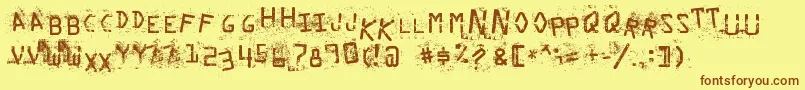 StaubigesVergnР±gen Font – Brown Fonts on Yellow Background