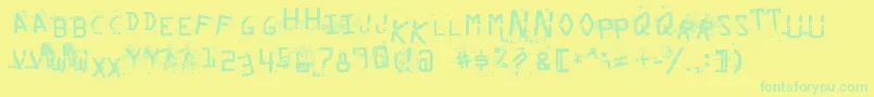 StaubigesVergnР±gen-fontti – vihreät fontit keltaisella taustalla