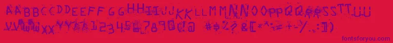 Weitere Informationen zur StaubigesVergnР±gen-Schriftart StaubigesVergnР±gen-Schriftart – Violette Schriften auf rotem Hintergrund