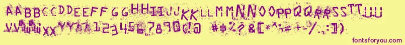 StaubigesVergnР±gen Font – Purple Fonts on Yellow Background