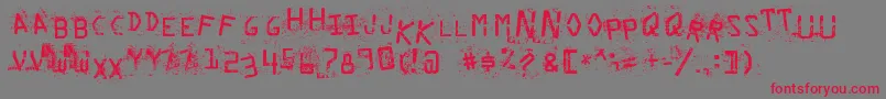 StaubigesVergnР±gen Font – Red Fonts on Gray Background