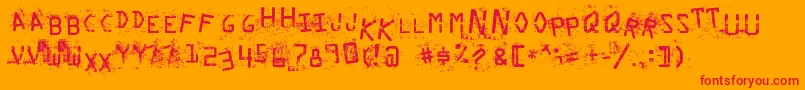StaubigesVergnР±gen Font – Red Fonts on Orange Background