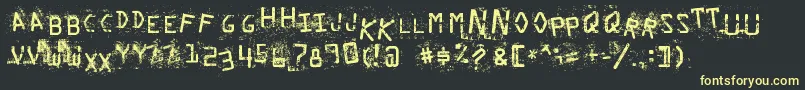 StaubigesVergnР±gen Font – Yellow Fonts on Black Background