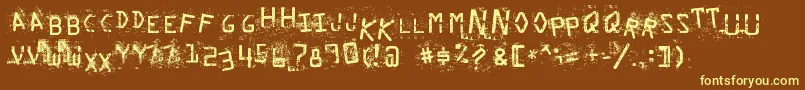 StaubigesVergnР±gen Font – Yellow Fonts on Brown Background