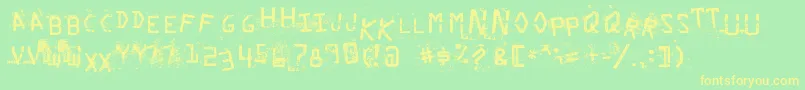 StaubigesVergnР±gen Font – Yellow Fonts on Green Background