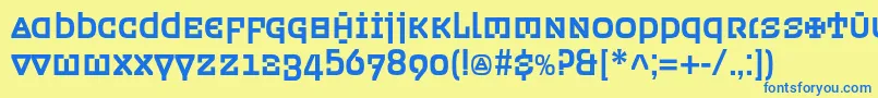 Ordenc Font – Blue Fonts on Yellow Background