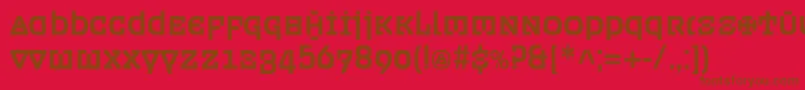 Ordenc Font – Brown Fonts on Red Background