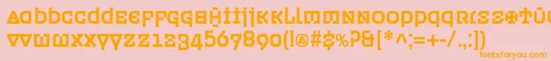 Ordenc Font – Orange Fonts on Pink Background