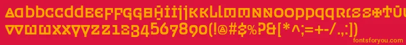 Ordenc Font – Orange Fonts on Red Background