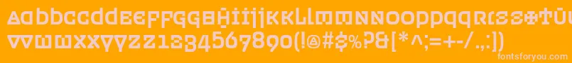 Ordenc Font – Pink Fonts on Orange Background
