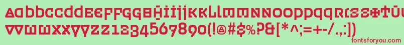 Шрифт Ordenc – красные шрифты на зелёном фоне