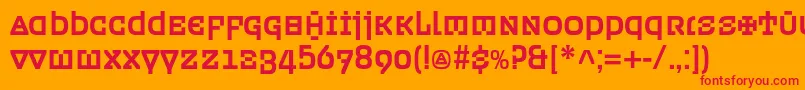Ordenc Font – Red Fonts on Orange Background