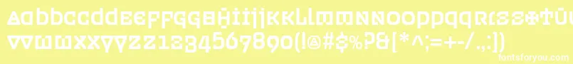 Ordenc Font – White Fonts on Yellow Background
