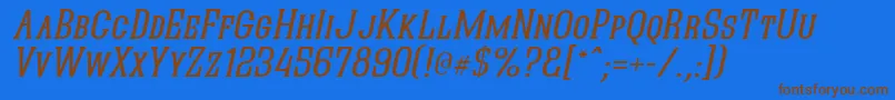 QuasticKapsItalic Font – Brown Fonts on Blue Background